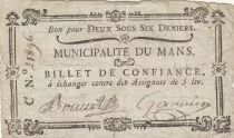 Frankreich 2 sous 6 deniers - Sarthe - Le Man\'s municipality - 1792