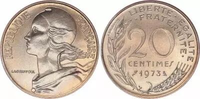 Frankreich 20 Centimes Marian - 1973 - UNC