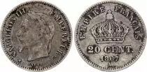 Frankreich 20 Centimes Napoleon III Head Laurel - 1867 A Paris Silver