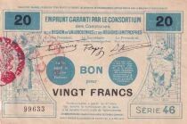 Frankreich 20-franc emergency banknotes - May 1916 - Valenciennes - Series 46