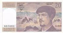 Frankreich 20 Francs - Debussy  - 1985 - Serial G.016