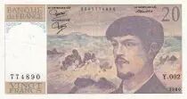 Frankreich 20 Francs - Debussy - 1980 - Serial Y.002