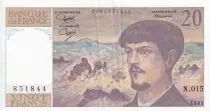 Frankreich 20 Francs - Debussy - 1985 - Serial N.015 - P.151