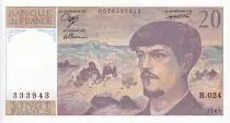 Frankreich 20 Francs - Debussy - 1989 - Serial B.024 - P.151