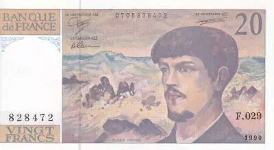 Frankreich 20 Francs - Debussy - 1990 - Serial F.029 - P.151