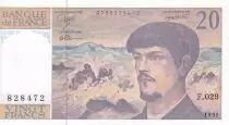 Frankreich 20 Francs - Debussy - 1990 - Serial F.029 - P.151