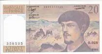 Frankreich 20 Francs - Debussy - 1990 - Serial O.028 - P.151