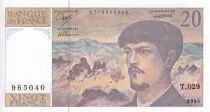 Frankreich 20 Francs - Debussy - 1990 - Serial T.029 - P.151