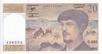 Frankreich 20 Francs - Debussy - 1990 - Serial U.028 - P.151