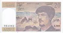 Frankreich 20 Francs - Debussy - 1990 - Serial X.028 - P.151