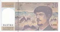 Frankreich 20 Francs - Debussy - 1991 - Serial G.032 - P.151