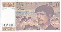 Frankreich 20 Francs - Debussy - 1991 - Serial M.032 - P.151