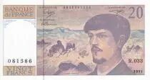 Frankreich 20 Francs - Debussy - 1991 - Serial R.033 - P.151