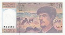 Frankreich 20 Francs - Debussy - 1991 - Serial R.033