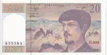 Frankreich 20 Francs - Debussy - 1991 - Serial U.032 - P.151