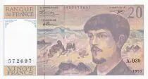 Frankreich 20 Francs - Debussy - 1993 - Serial A.039 - P.151