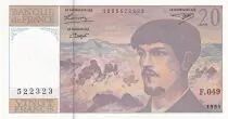Frankreich 20 Francs - Debussy - 1995 - Serial F.049 - P.151