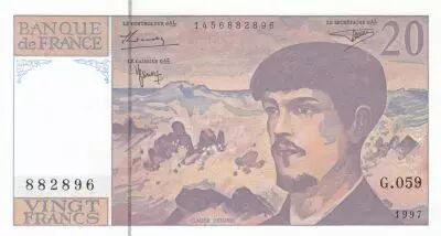 Frankreich 20 Francs - Debussy - 1997 - Serial G.059