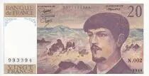 Frankreich 20 Francs - Debussy - 1997 - Serial N.002 - P.151