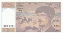 Frankreich 20 Francs - Debussy - 1997 - Serial N.060 - Faute