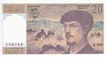 Frankreich 20 Francs - Debussy - 1997 - Serial Q.005 - P.151
