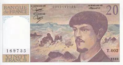 Frankreich 20 Francs - Debussy - 1997 - Serial T.002 - P.151