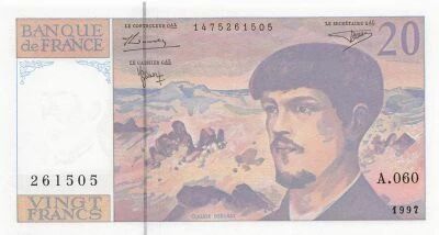 Frankreich 20 Francs - Debussy - 1997 - S�rie A.060