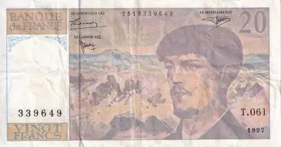 Frankreich 20 Francs - Debussy - 1997 - Varieties serials - VF to XF - F.66ter