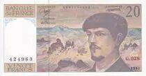 Frankreich 20 Francs - Debussy - Serial G.028 - 1990 - UNC - P.151