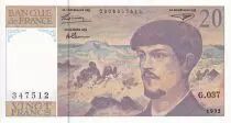 Frankreich 20 Francs - Debussy - Serial G.037 - 1992 - UNC - P.151