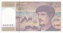 Frankreich 20 Francs - Debussy - Serial G.039 - 1993 - UNC - P.151