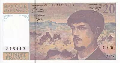 Frankreich 20 Francs - Debussy - Serial G.056 - 1997 - UNC - P.151