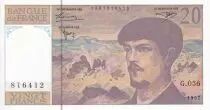 Frankreich 20 Francs - Debussy - Serial G.056 - 1997 - UNC - P.151