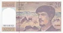 Frankreich 20 Francs - Debussy - Serial J.034 - 1991 - UNC - P.151