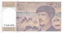 Frankreich 20 Francs - Debussy - Serial J.037 - 1992 - UNC - P.151