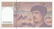Frankreich 20 Francs - Debussy - Serial J.055 - 1997 - UNC - P.151
