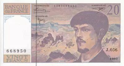 Frankreich 20 Francs - Debussy - Serial J.056 - 1997 - UNC - P.151