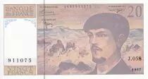 Frankreich 20 Francs - Debussy - Serial J.058 - 1997 - UNC - P.151