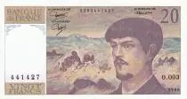 Frankreich 20 Francs - Debussy - Serial O.002 - 1980 - UNC - P.151