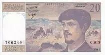 Frankreich 20 Francs - Debussy - Serial O.019 - 1987 - UNC - P.151