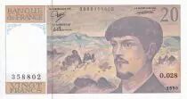 Frankreich 20 Francs - Debussy - Serial O.028 - 1990 - UNC - P.151