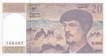 Frankreich 20 Francs - Debussy - Serial O.030 - 1990 - UNC - P.151