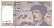 Frankreich 20 Francs - Debussy - Serial O.044 - 1993 - UNC - P.151
