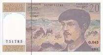 Frankreich 20 Francs - Debussy - Serial O.045 - 1993 - UNC - P.151