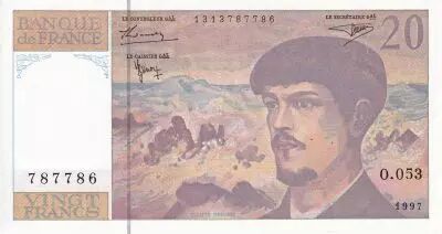 Frankreich 20 Francs - Debussy - Serial O.053 - 1997 - UNC - P.151