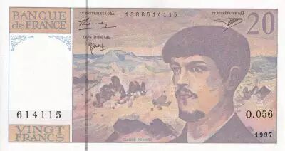 Frankreich 20 Francs - Debussy - Serial O.056 - 1997 - UNC - P.151