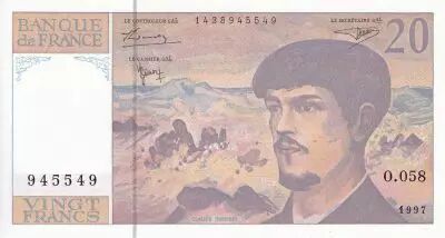 Frankreich 20 Francs - Debussy - Serial O.058 - 1997 - UNC - P.151