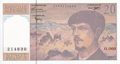 Frankreich 20 Francs - Debussy - Serial O.060 - 1997 - UNC - P.151