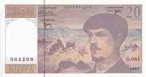 Frankreich 20 Francs - Debussy - Serial O.061 - 1997 - UNC - P.151