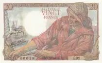 Frankreich 20 Francs - Fisher - 07-10-1943 - Serial E.92